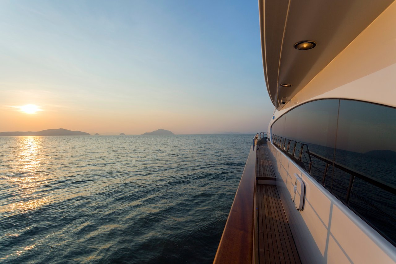 Blueprints and design plans for a new yacht build.